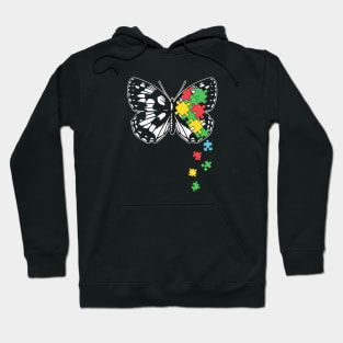 Autism Awareness Hoodie Butterfly Puzzle Gift Hoodie